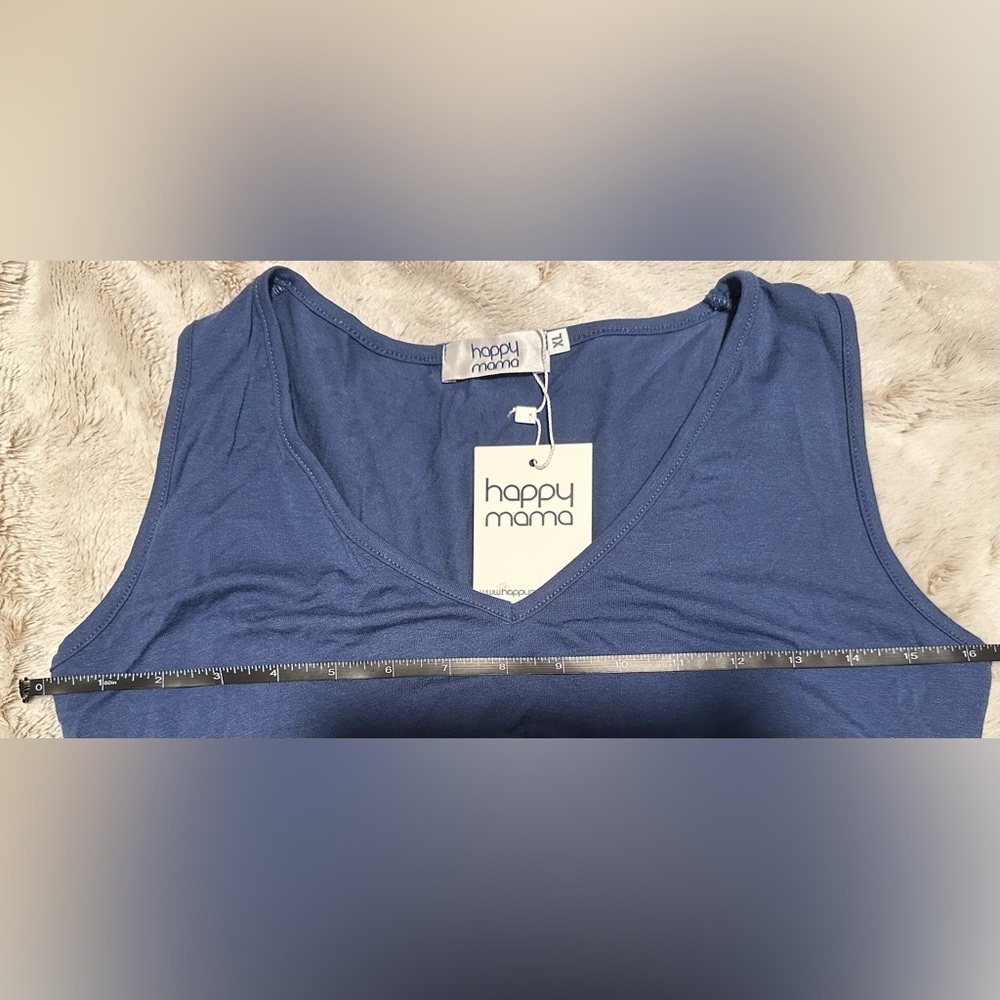 Happy Mama Blue Midi Maternity Dress Size XL - Picture 7 of 10